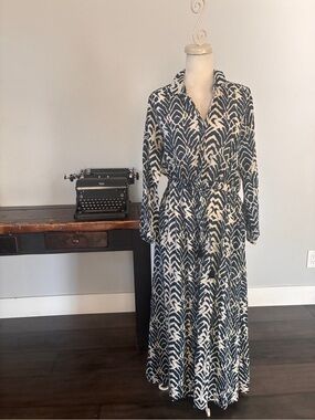 Maison Hotel Bohemian Printed Cotton Maxi Dress - Size Small